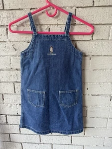 Ralph Lauren Girl's Vintage 90's Bear Light Blue Denim Sun Jean Dress Sz 6x - Picture 1 of 6