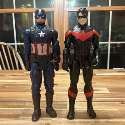 Nightwing and Captain America 12 Inch Action Figures Lot of 2 - Image 1 of 4