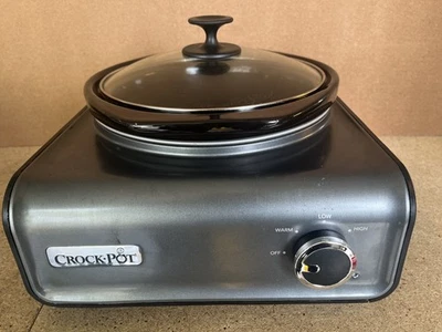 Crock Pot Hook Up 2.5 Quart Round Slow Cooker Black/Dark Gray SCCPMD2-CH Connect - Image 1 of 4