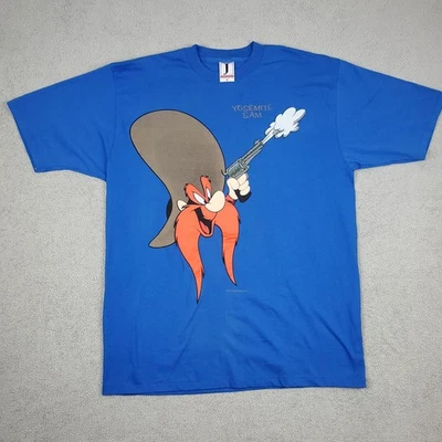 Camiseta De Colección Yosemite Sam Hombres XL Azul Looney Tunes 1993 Puntada Única Jostens Foto 1 de 4