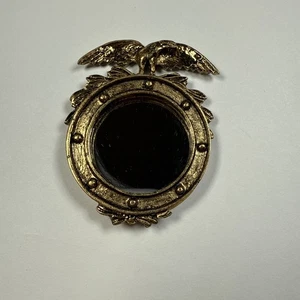 Vintage Doll House Miniature METAL ADMIRAL EAGLE MIRROR 1:12 Scale Gold Tone - Picture 1 of 5