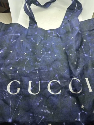 Authentic Gucci Astrology Dust Bag Navy/Silver Double Sided 13x15 - Image 1 of 3