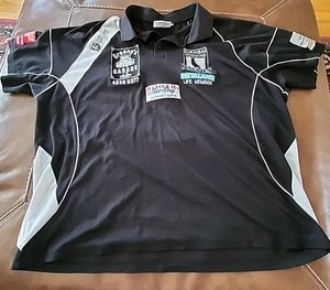 ES Sports 2XL Mens Black polo  w/Logo Patches - Picture 1 of 6