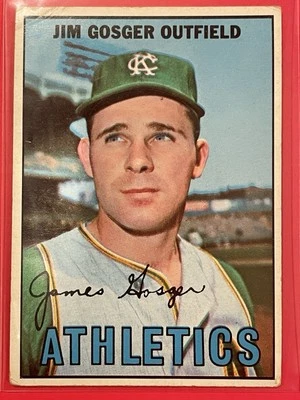 1967 Topps Jim Gosger #17 Vintage Baseball Kansas City Athletics - Image 1 of 2
