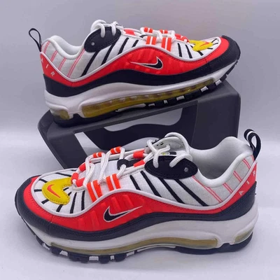 耐克 Air Max 98 白色黑色亮深红 BV4872-007 女式 6.5 或 5Y 码全新 — 第 1/4 张图片