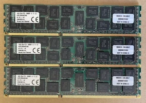 KINGSTON KVR13R9D4K3/48I PC3-10600R DDR3-1333 48GB ECC REG KIT (16GB X3) - Picture 1 of 1