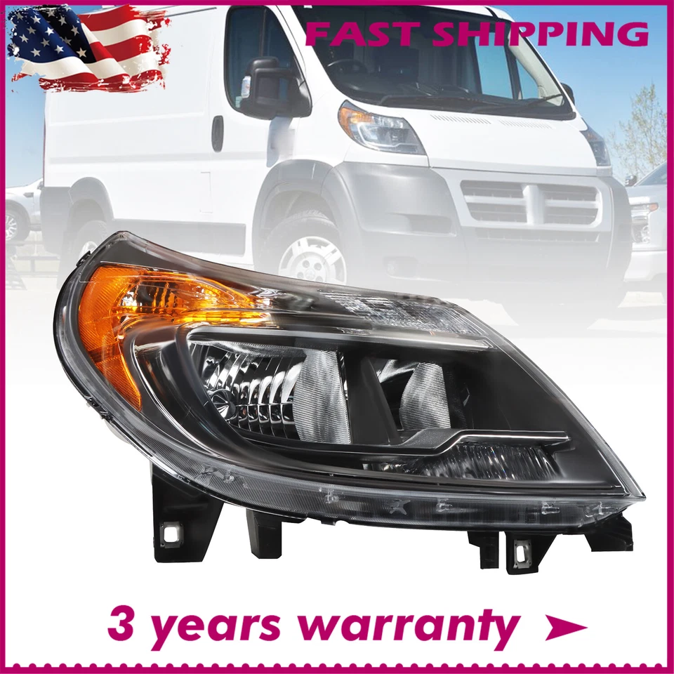 Halogen Headlight W/O DRL Right Side For 2014-2022 RAM ProMaster 1500 2500 3500 - Изображение 1 из 4