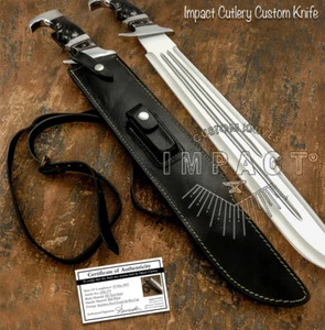 HAND MADE BY IMPACT CUTLERY CUSTOM MASSIVE HEAVY DUTY D2 PREDATOR BOWIE KNIFE - Picture 1 of 10