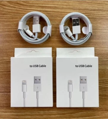 2PACK USB Data Fast Charger Cable Cord For Apple iPhone 5 6 7 8 X 11 12 13 MAX - Image 1 of 4