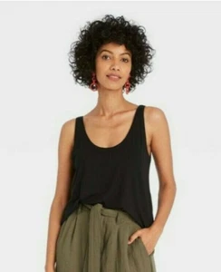 Prendas para el torso para mujer talla XS negras sin mangas esenciales un nuevo día - Imagen 1 de 7