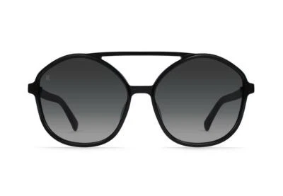 RAEN TORREY круглый авиатор солнцезащитные очки с черной оправой дым серый градиент линзы - Изображение 1 из 4