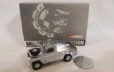 Corgi 07105 Millenium Collection 1:43 scale chrome-plated Land Rover Ltd Edn MIB - Image 1 of 4