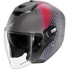 Shark RS Jet Motorcycle Motorbike Helmet - Stride Matt Silver / Purple / Blue