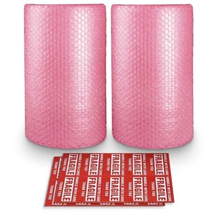 Pacific Mailer 2-Pack Anti-Static Bubble Cushioning Wrap Rolls, 3/16" x 12" x... - Picture 1 of 5