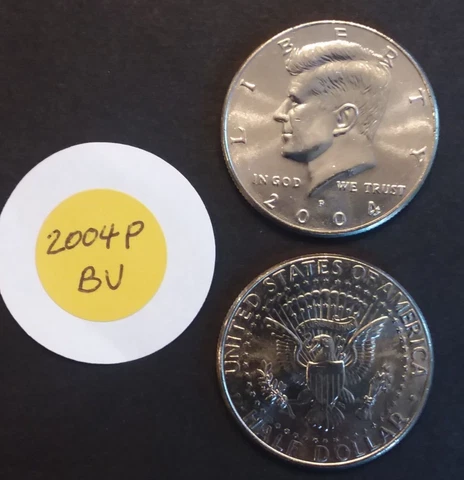 2004 P Kennedy Half Dollar Roll BU UNC - 20 Coins Roll Uncirculated Philadelphia Cover