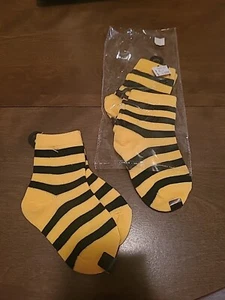 Nice 3 Pair Pack Black And Yellow Youth Socks. NWOT. 001157 - Picture 1 of 2