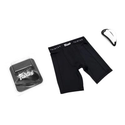 Fairtex CG3 Sports Muay Thai Kick Boxing MMA Compression Shorts + Athletic Cup