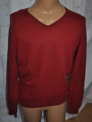 Suéter Kinross Para Hombres Granate Talla XL Cachemira Cuello en V Pullover Clásico Preppy Foto 1 de 4