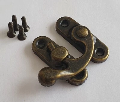 MANI-KO Armadietto Hasp marrone scatola legno gancio artigianale serratura baule fai da te mobili + viti omaggio