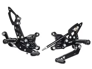 Bonamici Black Aluminium Rearsets for Aprilia RSV4 RF / Tuono V4 (Race) 2017 +on - Picture 1 of 2