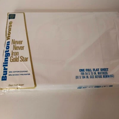 Новый нераспакованный винтажный белый полноразмерный плоский лист Burlington House - Изображение 1 из 4