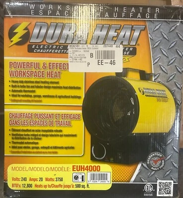 DURA HEAT 240V Portable Electric Forced Air Heater EUH4000 - Image 1 of 4