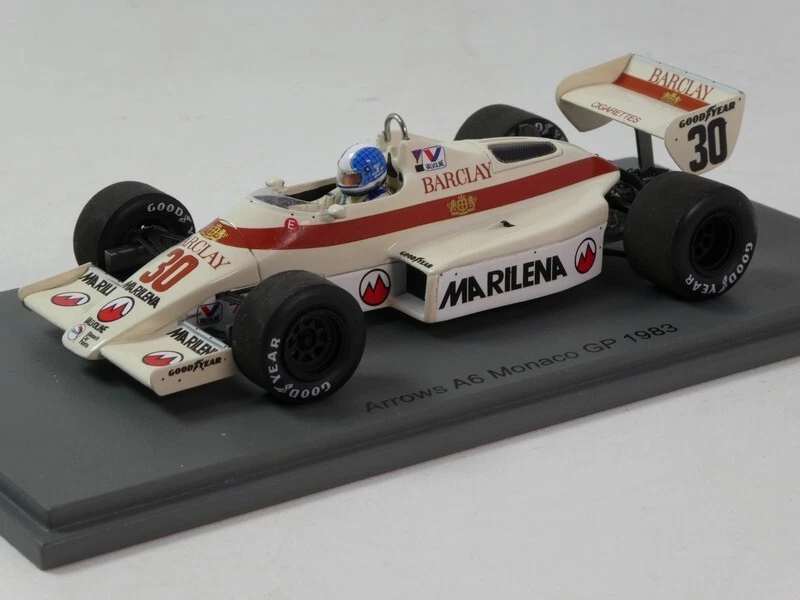 1 43 SPARK Arrows F1 A6 #30 Monaco Gp 1983 Chico Serra White Red S5783
