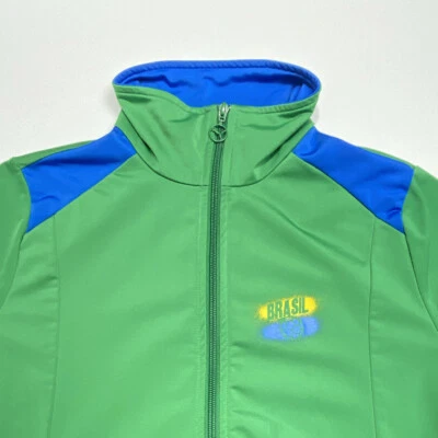 Puma Brasil Mujer Talla XL Fútbol Calentamiento Pista Chaqueta Cremallera Completa Verde Amarillo Brasil Foto 1 de 4