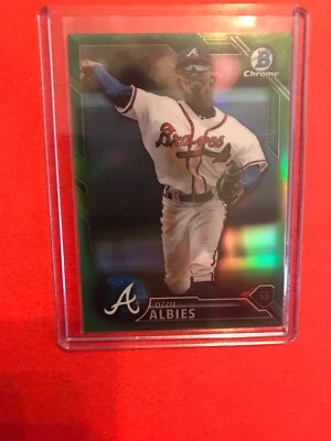 2016 Bowman Chrome OZZIE ALBIES RC Green Refractor #/99 Braves - Image 1 of 2