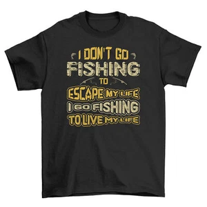 "8" Fishing Escape Funny T-shirt - Reel in Laughs! Unisex Design, Perfect for Fi - Picture 1 of 46