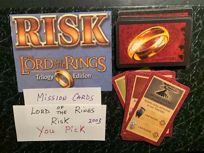 Risk  LORD OF THE RINGS   TRILOGY EDITION  Mission Cards  YOU PICK   2003 - Image 1 of 2