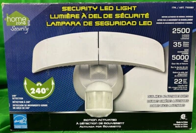 Home Zone Security Motion Activated LED Light 240º Dual Head 2500 Lumens NIB
