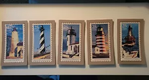 5 USPS Vintage Puzzle Postcards, Lighthouses, New - Picture 1 of 7