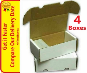 4 x 400 Count Cardboard Trading Cards Storage Box Yugioh Pokemon MTG Sports AFL - Picture 1 of 7