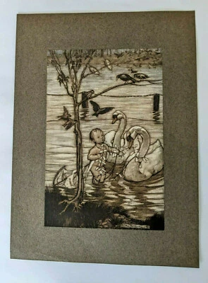 Vintage 1911 Arthur Rackham Book Plate from Peter Pan in Kensington Gardens - image 1 of 3