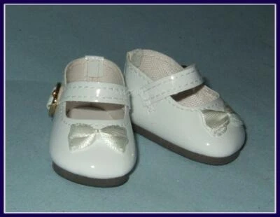 MONIQUE WHITE 2-1/8" Patent Doll Shoes fit 13.5"Paola Reina 14.5" WELLIE WISHERS Toni