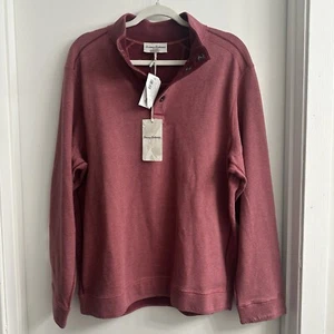 $128 TOMMY BAHAMA Flipfield Reversible Snap Mock Suéter Rosa Brezo Para hombres M - Imagen 1 de 11