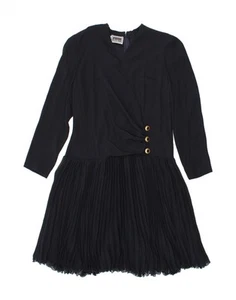 LUISA SPAGNOLI Womens Long Sleeve Drop Waist Dress IT 48 XL Navy Blue OS08 - Picture 1 of 3