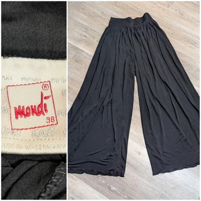 Винтажные брюки Mondi низ черный широкий расклешенный размер 38 - Изображение 1 из 4