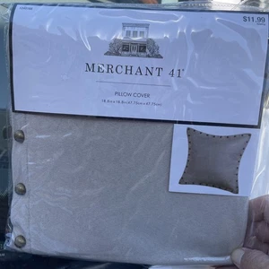 Kaufmann 41 naturfarbener 18”x18” Kissenbezug mit bunten Quasten Neu - Bild 1 von 2