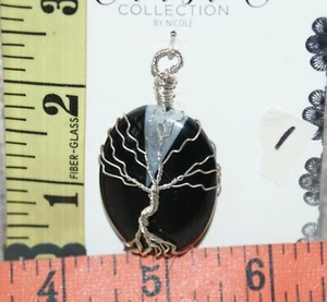 Árbol de la Vida Ágata Negra y Diseño de Alambre Colgante Joyería Artesanía Envío Rápido - Imagen 1 de 19