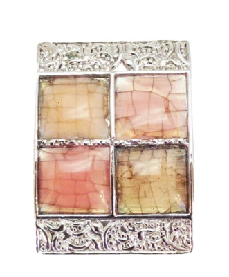 Lia Sophia Cupcake Pink Mother of Pearl Silver Tone Pendant Slide - Image 1 of 2