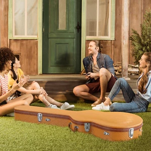 Ktaxon Cases Hard-Shell Wood Case for Semi-Hollow Guitars; Fits Gibson 335 - Picture 1 of 8