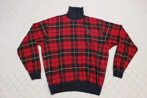 VTG Polo Ralph Lauren mens size L red long sleeve plaid pull over sweater USA - Picture 1 of 9