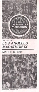 ENTRY FORM for The City of LOS ANGELES MARATHON IX on March 6, 1994 - Picture 1 of 1