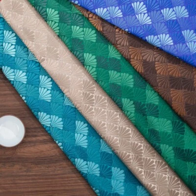 Kunstseide Satin Stoff Handwerk Brokat Damast Bestickt Muschel DIY 75 100cm - Bild 1 von 4