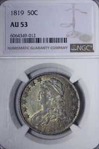 1819 Capped Bust Half Dollar NGC AU53 Beautiful Coin W/ Nice Color! GFMA - Picture 1 of 5