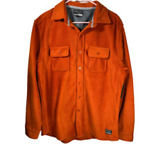 Free Nature Mens Maple Button Front Fleece Shirt Orange Long Sleeve L New