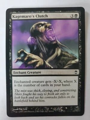 MTG Magic The Gathering Card Kagemaro's Clutch Enchant Creature Black Saviours  - Image 1 of 2