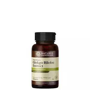Nature's Sunshine Ginkgo Biloba Extract | 100 Vegan Time-Realease Tablets - Picture 1 of 5